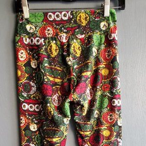 LulaRoe Red Green Yellow Womens Stretch Leggings